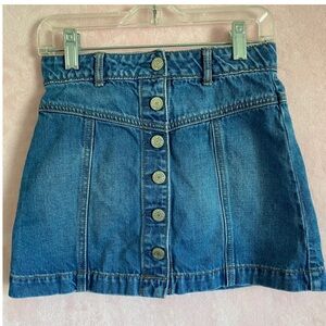 Gap Girl’s Denim Blue Mini Skirt Size 7 Button Front Cotton Cute